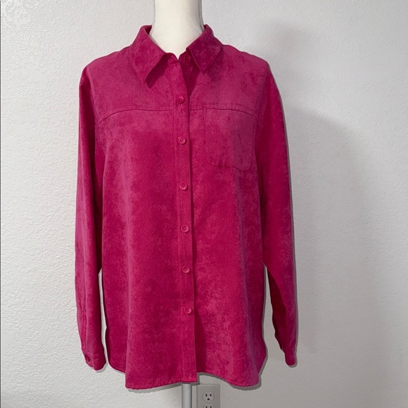 STUDIO WORKS Fuchsia Button-Down Shirt - Picture 1 of 8